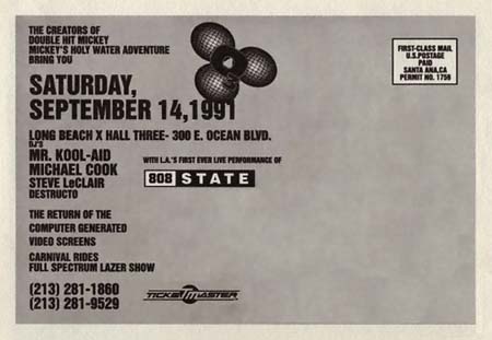 808 State Flyer with Lineup 1991