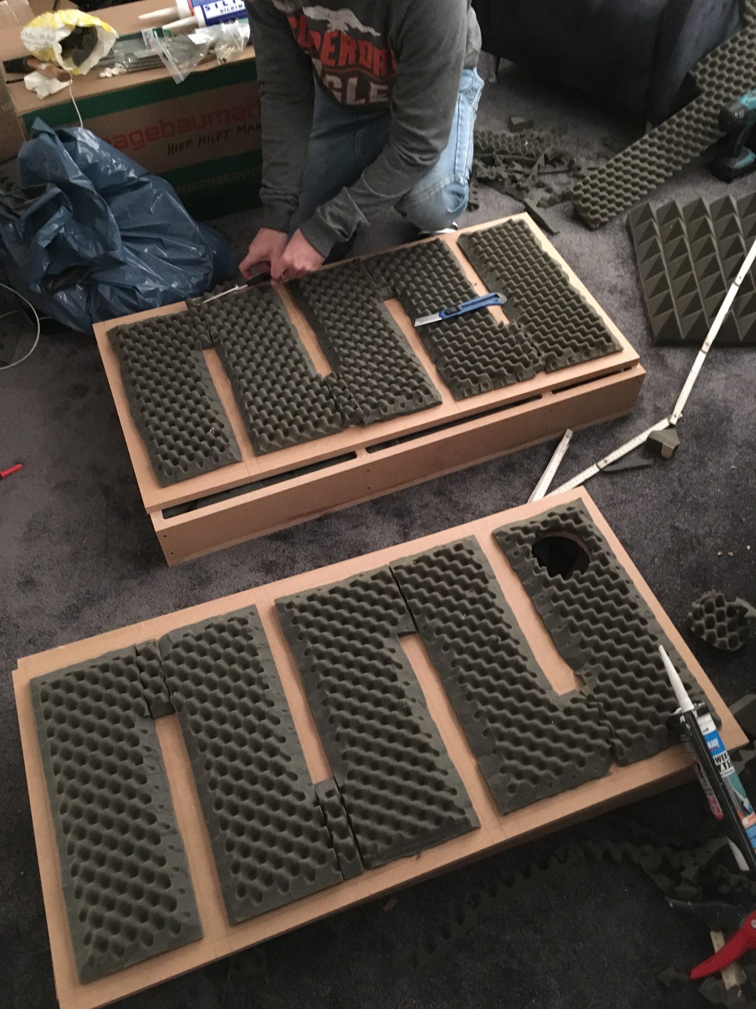 The silencers for the ventilation system. One for outgoing and one for ingoing air.