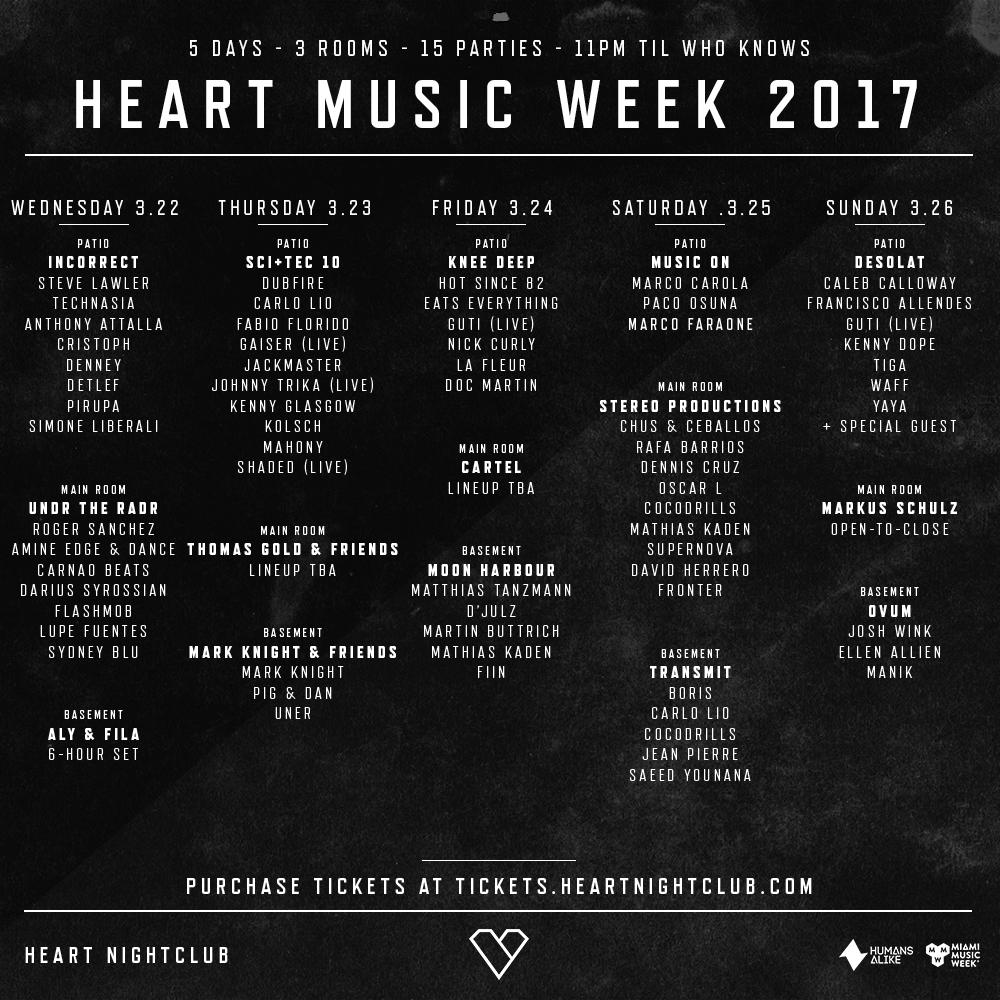 Heart nightclub mmw lineup