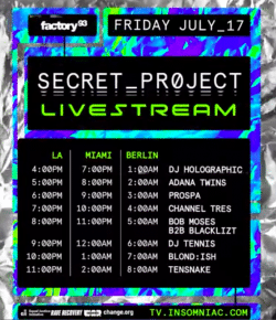 Secret Project Livestream set times