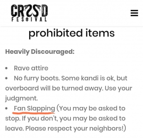 ban of fan clacking
